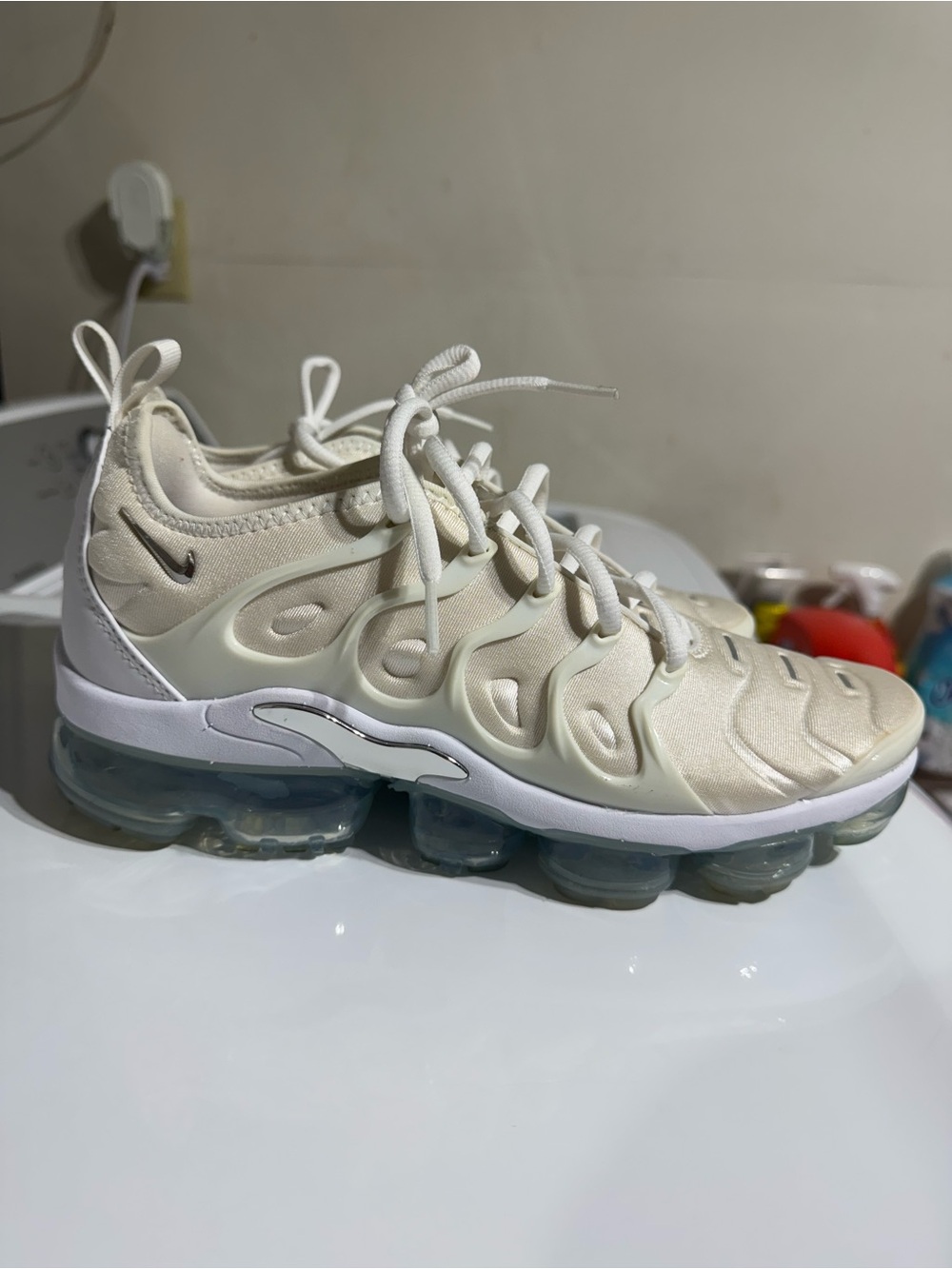 Nike VaporMax Plus Cream/White Athletic Sneakers